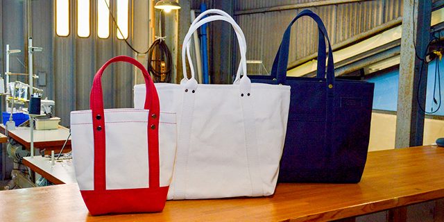 〈佐藤防水店〉のオーダーメイドのトートバッグ３種