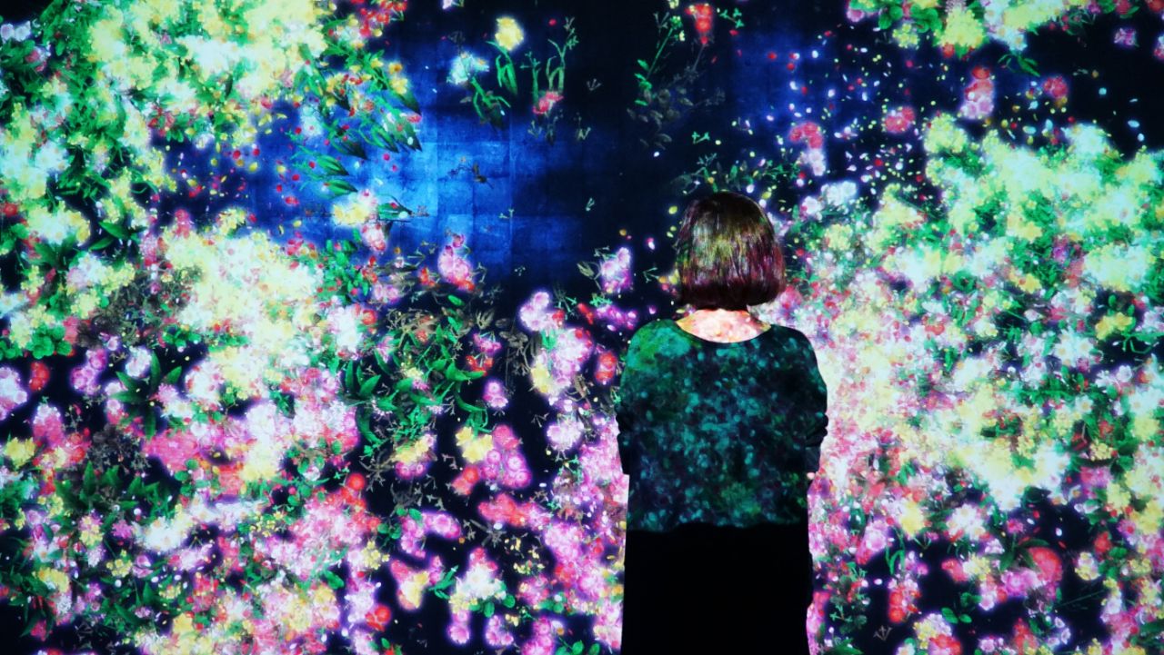 〈チームラボギャラリー真玉海岸〉の『花と人、コントロールできないけれども、共に生きる– Kunisaki Peninsula』。