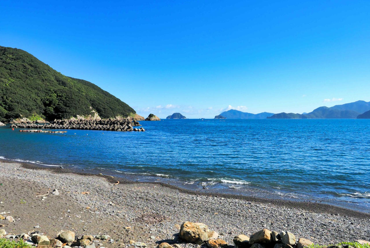 間越海岸の砂浜