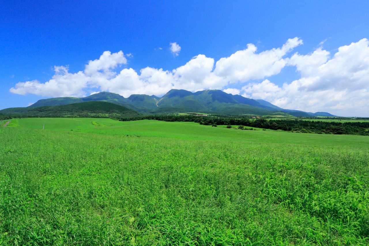くじゅう連山の麓に広がる〈久住高原〉。